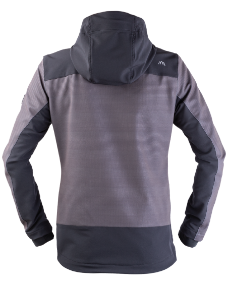 Bunda STRETCH 330V s Kapucí (šedá-černá) – zadní část bundy