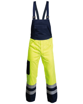Výstražné kalhoty s laclem (Hi-Vis žlutá/Tmavomodrá)