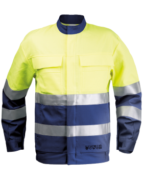 Výstražná multinormní blůza (Tmavomodrá/Hi-Vis žlutá)